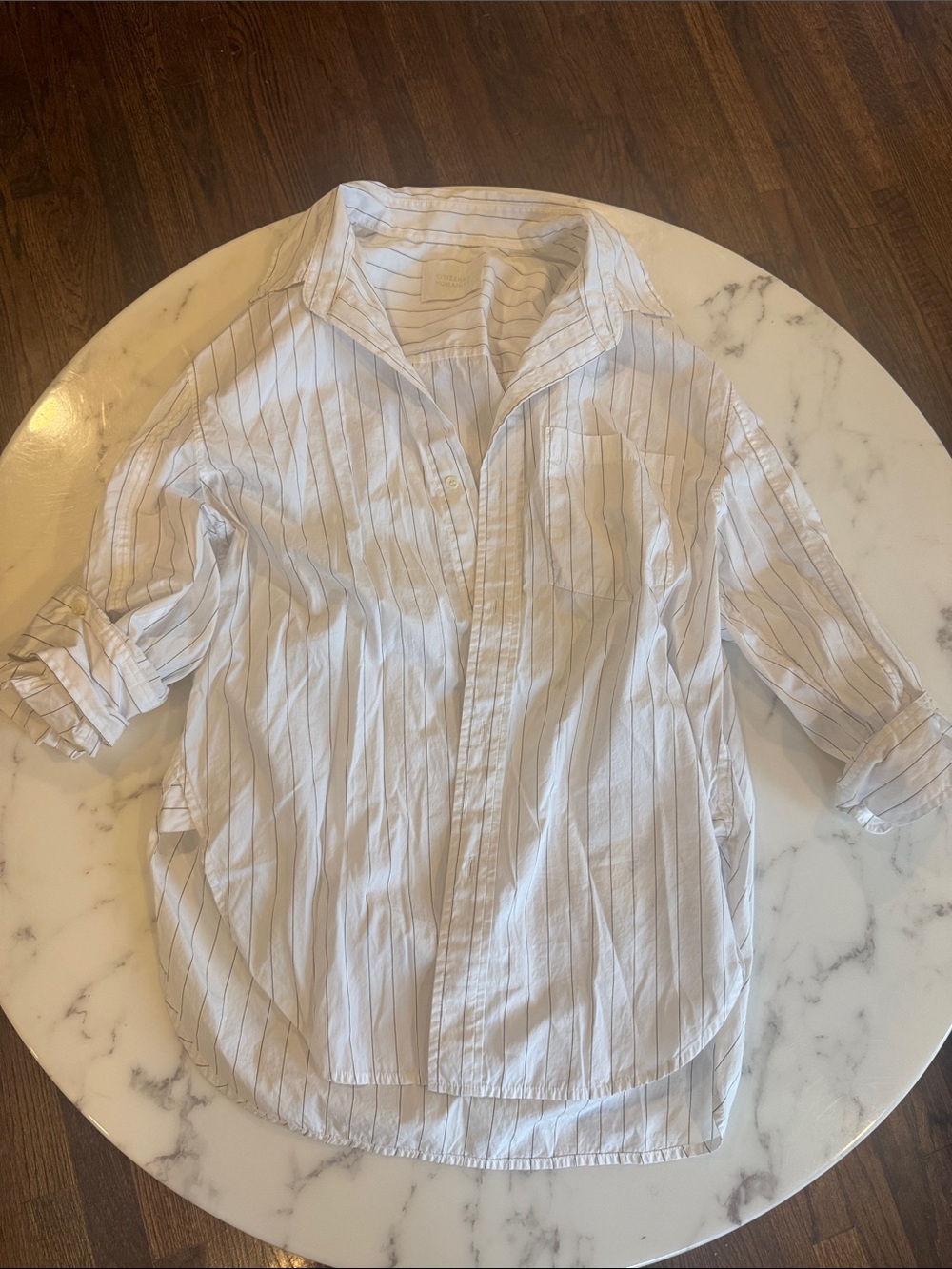 Citizens of Humanity Kayla White Pinstripe Button-Up Shirt